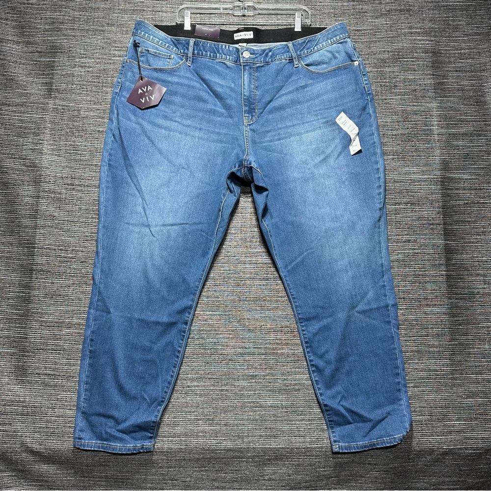 Ava & Viv Jeans Women’s 26W Blue Mid Rise Skinny Stretch